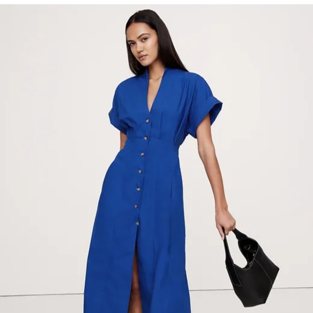 Banana Republic Vibrant Blue Midi Dress